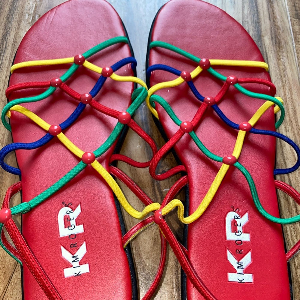 Vintage Kim Rogers Rainbow Rope Sandals - Picture 4 of 9